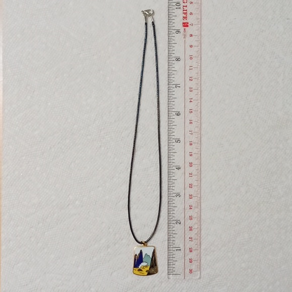 *3/$20* New Cloisonne Pendant choker corded necklace vintage - Picture 6 of 8